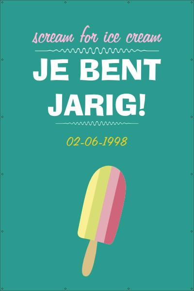 Je bent jarig spandoek