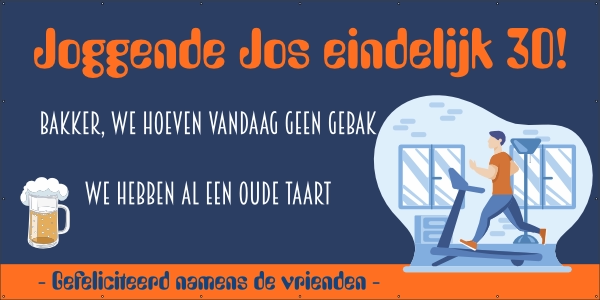 Joggen 30 jaar spandoek