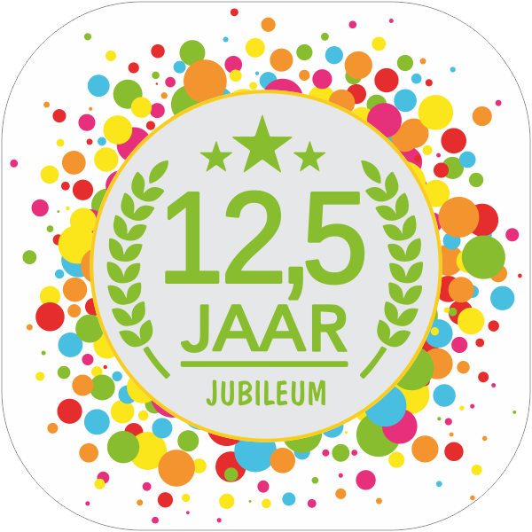 12,5 jaar jubileum sticker | 123sticker.nl