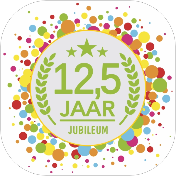 Jubileum 12,5 jaar sticker
