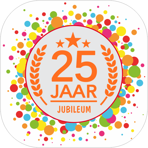 hangen Chronisch gewoon 25 jaar verjaardag sticker | 123sticker.nl