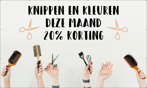 Kapper korting spandoek