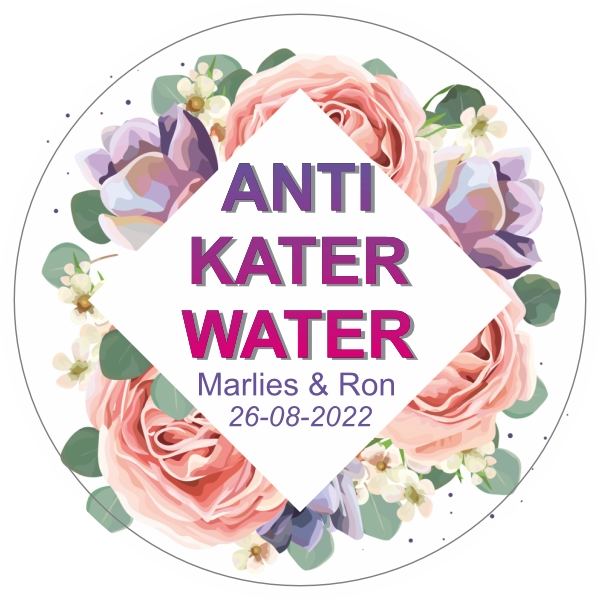 Kater water bloemen sticker