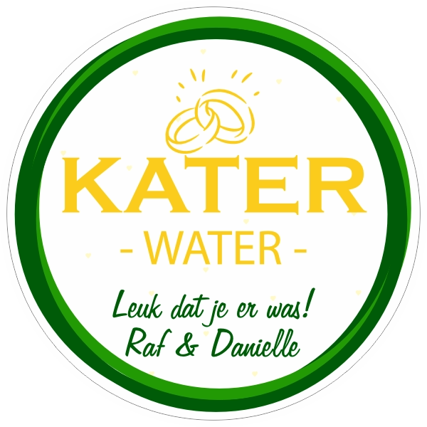 Kater water groen geel sticker
