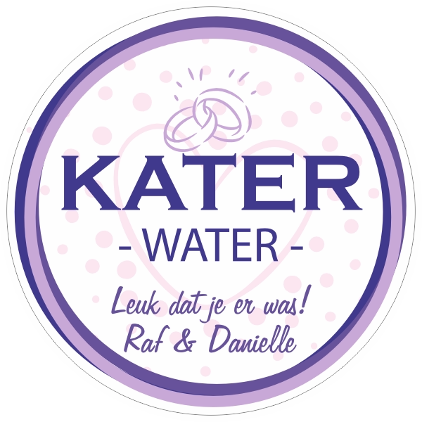 Kater water paars sticker