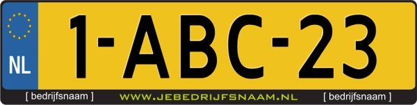 Kentekenplaathouder bedrijfsnaam