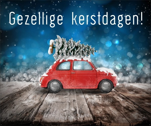 Kerst Auto spandoek