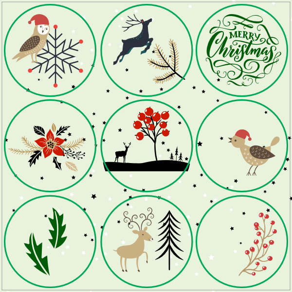 Kerst natuur stickers