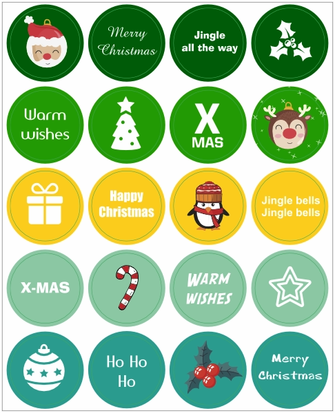 Kerst stickervel