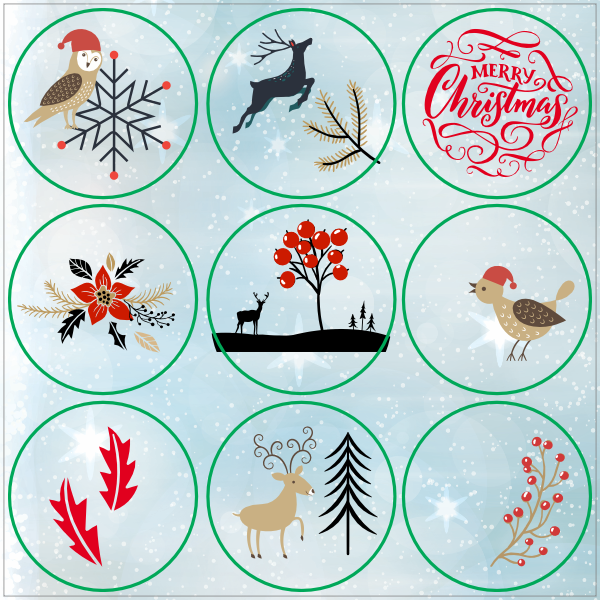 Kerst winter stickers