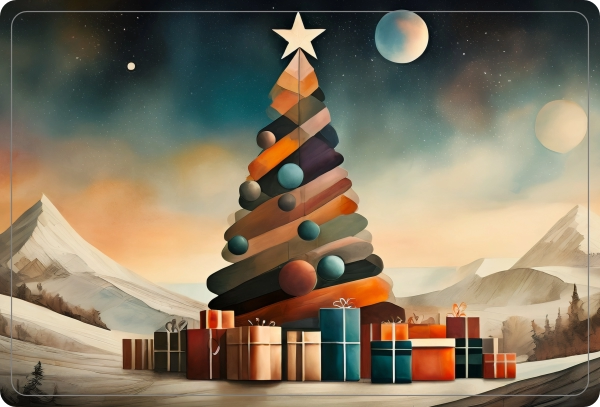 Kerstboom Geschilderd