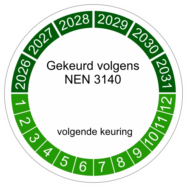 keuring groen 4cm 2022 nen 3140