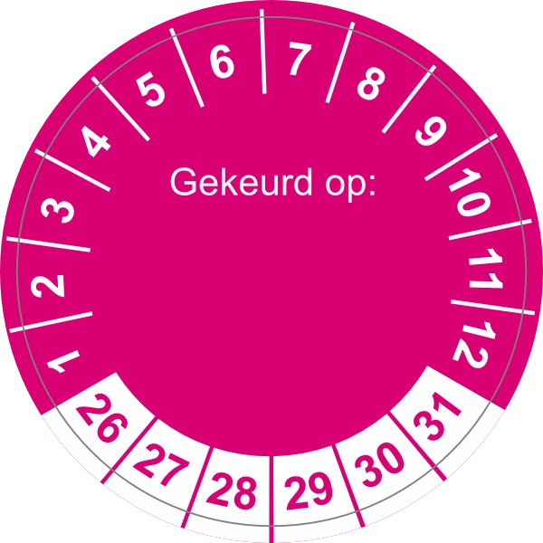 keurings sticker 2022 2027 roze