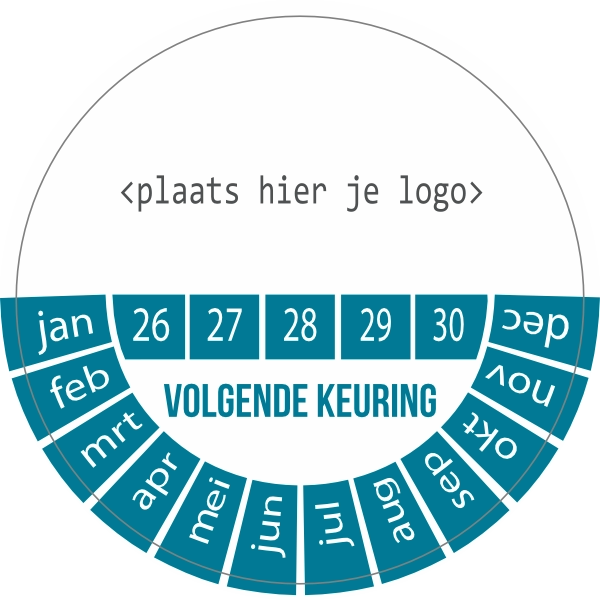 Keurings sticker blauw eigen logo 2022