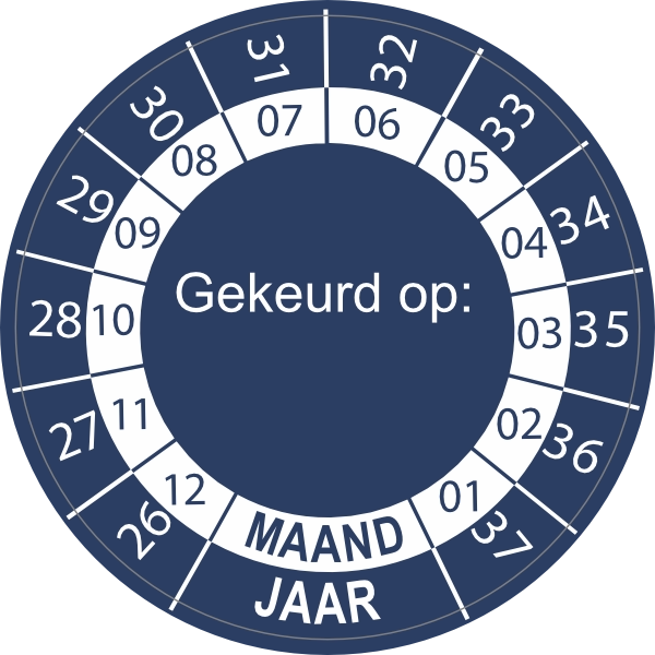 Keuringssticker 2022-2033 blauw