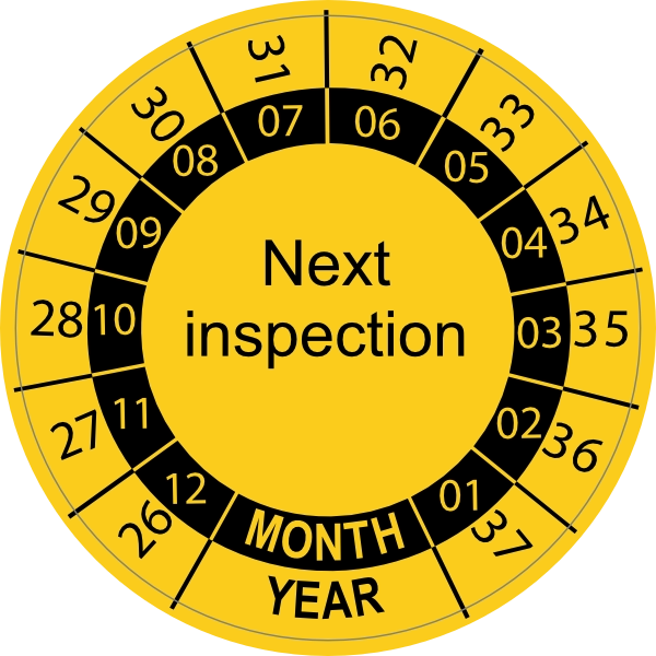 Keuringssticker 2022-2033 engels