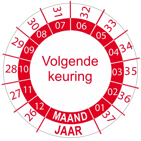 Keuringssticker 2022-2033 rood