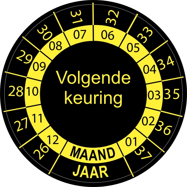 Keuringssticker 2022-2033 zwart