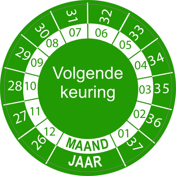 Keuringssticker 20-31 groen