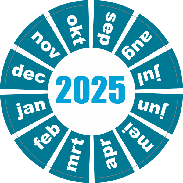 Keuringssticker blauw 2025