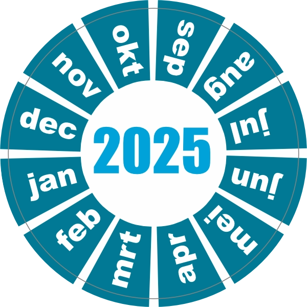 Keuringssticker blauw 2025