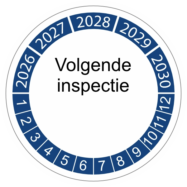 keuringssticker blauw 3cm 2022 volgende inspectie