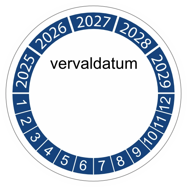 keuringssticker blauw 3cm 2025 vervaldatum