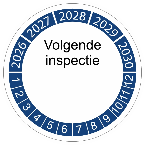 Keuringssticker blauw 4cm (2022) Volgende inspectie