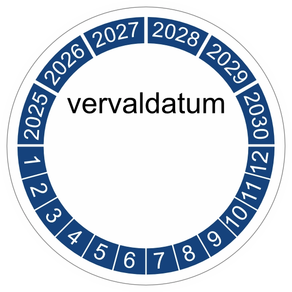 keuringssticker blauw 4cm 2025 vervaldatum