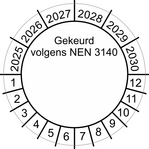 keuringssticker gekeurd volgens nen 3140 2025