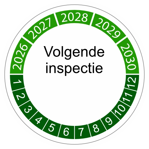 keuringssticker groen 3cm 2022 volgende inspectie