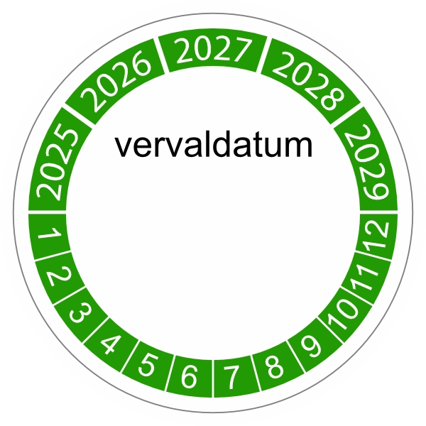 keuringssticker groen 3cm 2025 vervaldatum