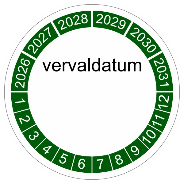 Keuringssticker groen 4cm (2022) Vervaldatum