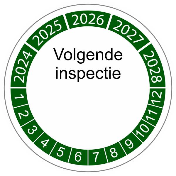 keuringssticker groen 4cm 2022 volgende inspectie