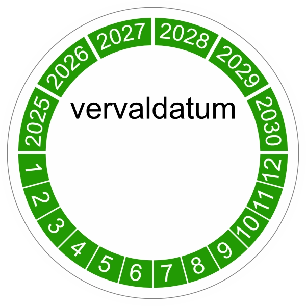 keuringssticker groen 4cm 2025 vervaldatum