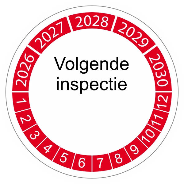keuringssticker rood 3cm 2022 volgende inspectie