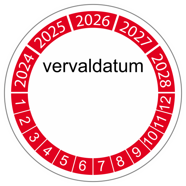 Keuringssticker rood 4cm (2022) Vervaldatum