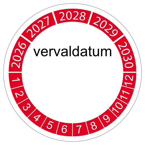 Keuringssticker rood 4cm (2022) Vervaldatum