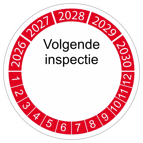 Keuringssticker rood 4cm (2022) Volgende inspectie