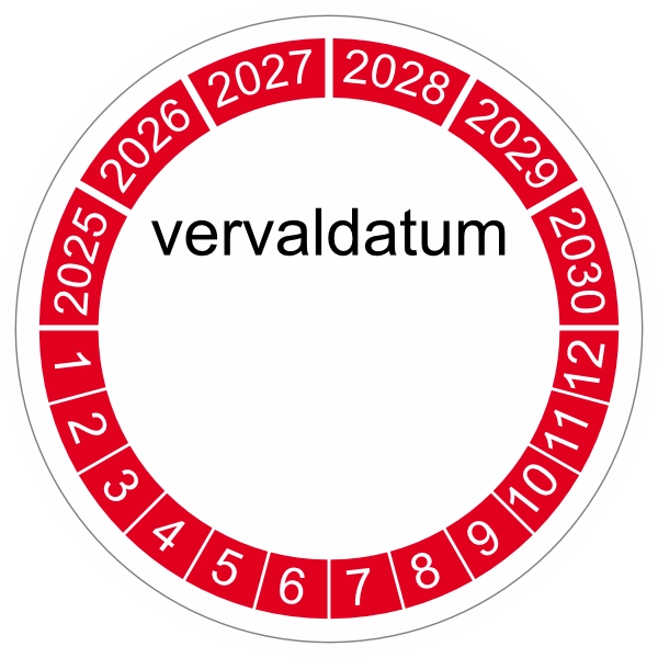 keuringssticker rood 4cm 2025 vervaldatum