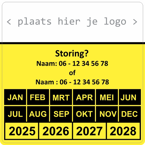 Keuringssticker Storing