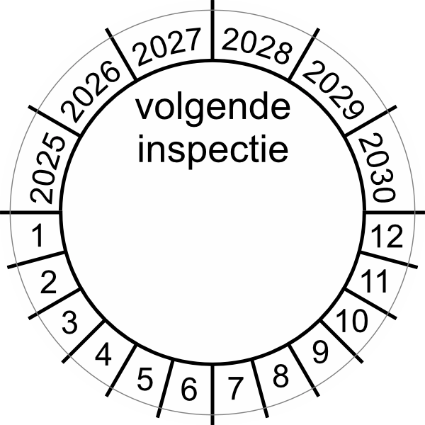 keuringssticker volgende inspectie 2025