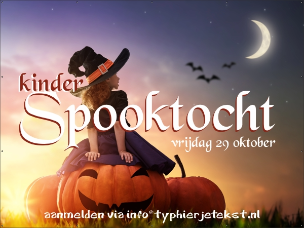 Kinder spooktocht halloween spandoek