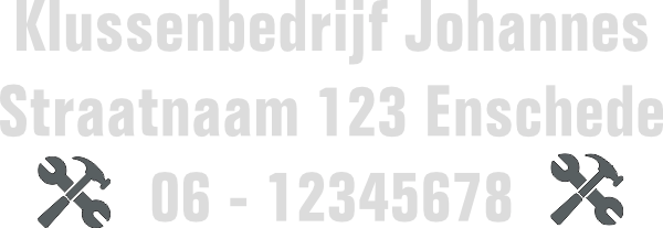 Klussenbedrijf raamsticker