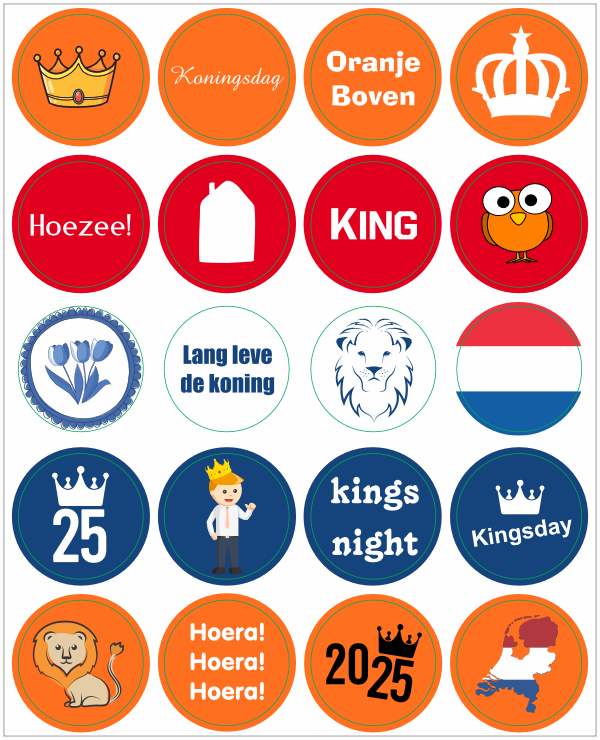 Koningsdag stickervel