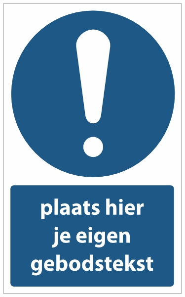 M001 Met gebodstekst sticker
