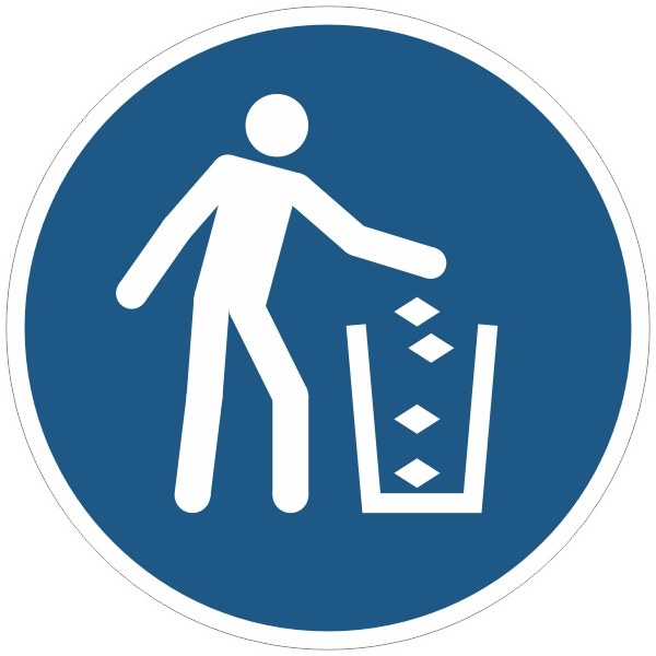 M030 Gebruik de vuilnisbak sticker
