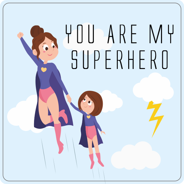 Mama superhero sticker