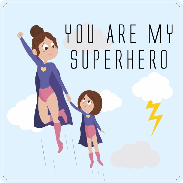 Mama superhero sticker