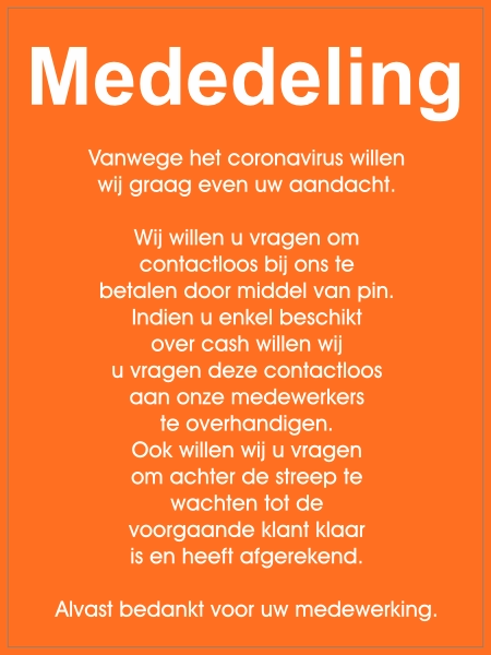 Mededeling sticker